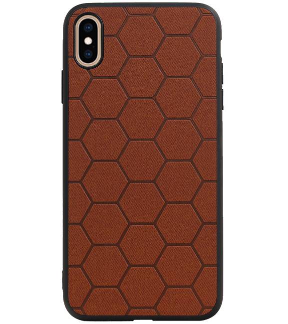 Étui rigide hexagonal pour iPhone XS Max brun