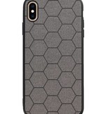 Étui rigide hexagonal pour iPhone XS Max gris