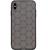 Étui rigide hexagonal pour iPhone XS Max gris