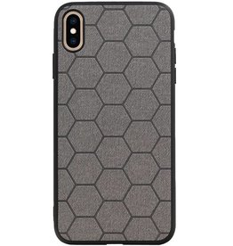 Étui rigide hexagonal pour iPhone XS Max gris