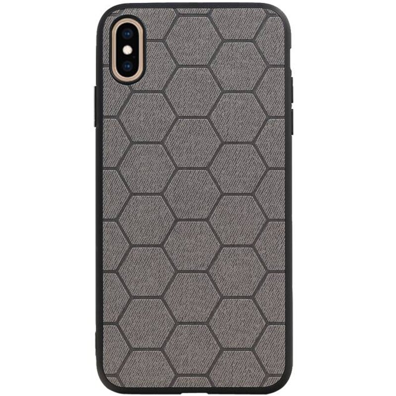 Étui rigide hexagonal pour iPhone XS Max gris
