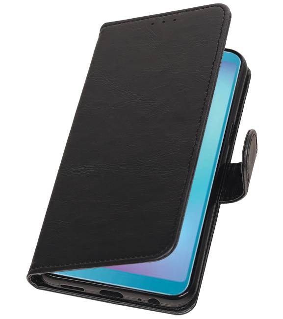 Pull Up Bookstyle voor Samsung Galaxy A6s Zwart