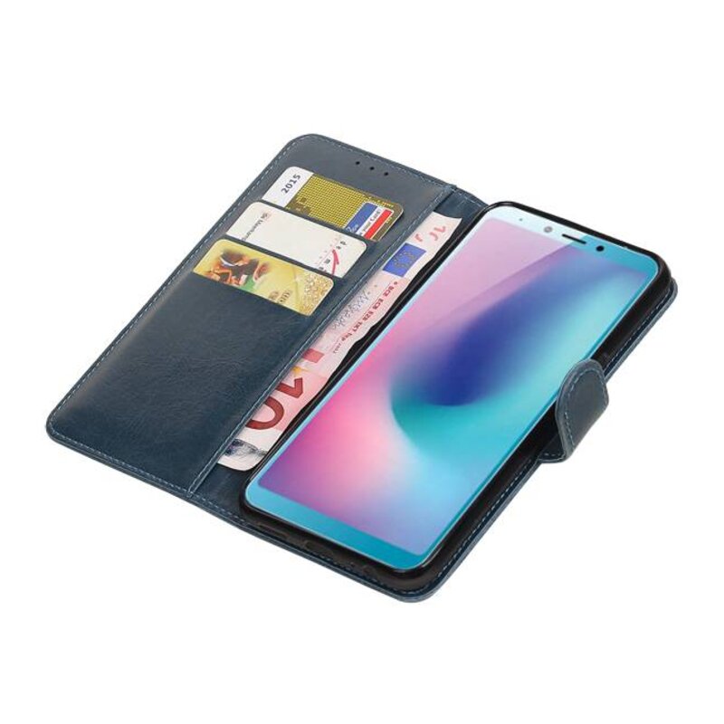 Pull Up Bookstyle per Samsung Galaxy A6s Blue