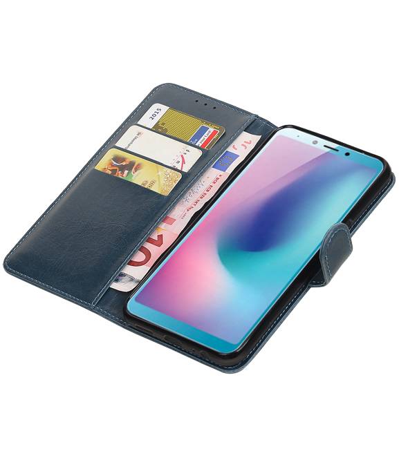 Pull Up Bookstyle pour Samsung Galaxy A6s Bleu