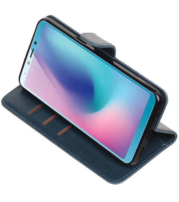 Pull Up Bookstyle pour Samsung Galaxy A6s Bleu