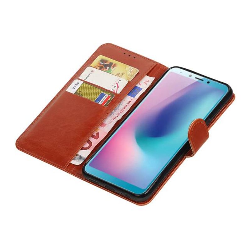 Pull Up Bookstyle for Samsung Galaxy A6s Brown