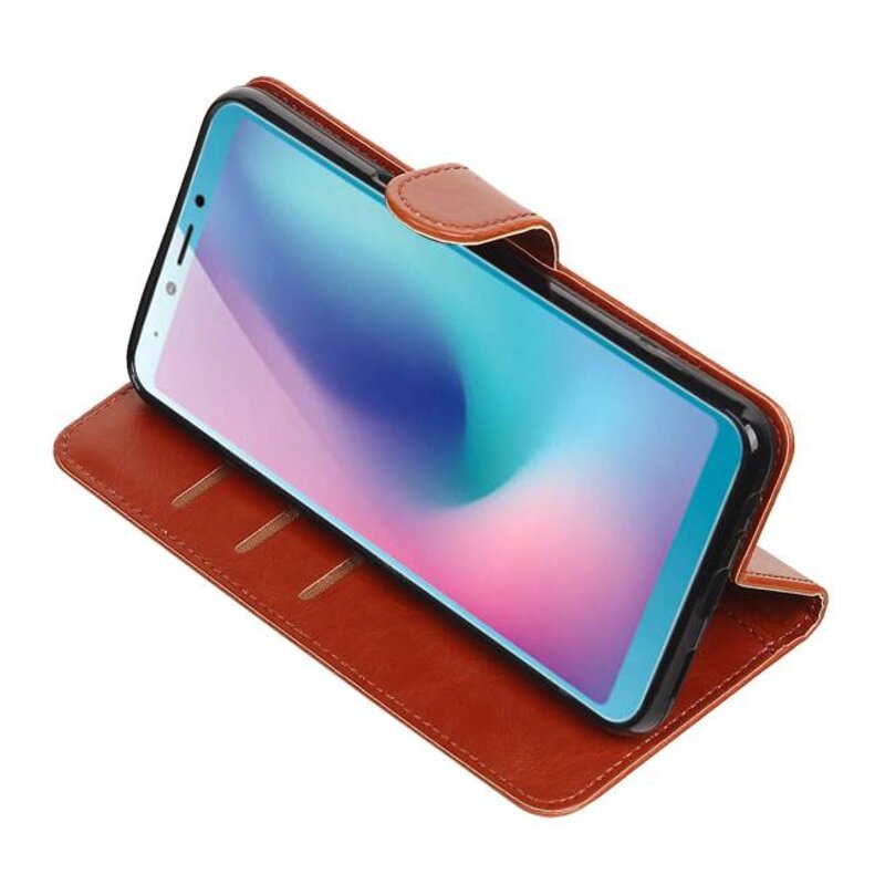 Pull Up Bookstyle for Samsung Galaxy A6s Brown