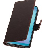 Pull Up Bookstyle voor Samsung Galaxy A6s Mocca