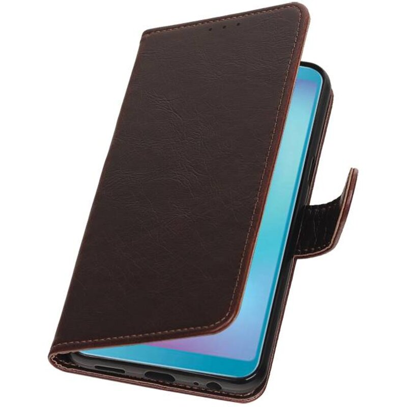 Pull Up Bookstyle voor Samsung Galaxy A6s Mocca