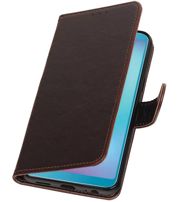 Pull Up Bookstyle voor Samsung Galaxy A6s Mocca