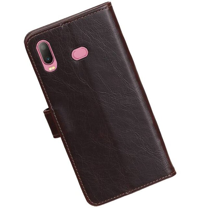 Pull Up Bookstyle voor Samsung Galaxy A6s Mocca