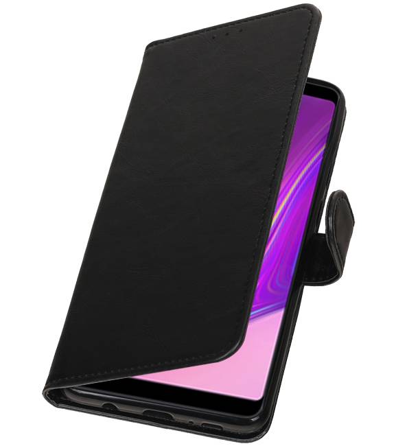 Pull Up Bookstyle voor Samsung Galaxy A9 2018 Zwart