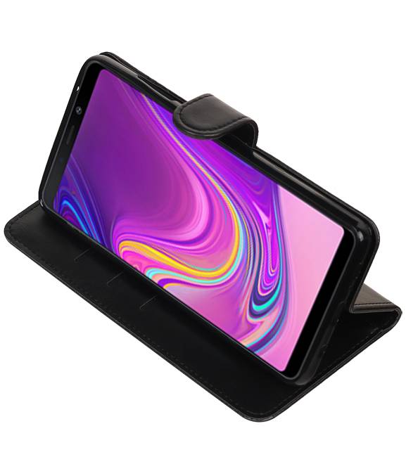 Pull Up Bookstyle voor Samsung Galaxy A9 2018 Zwart