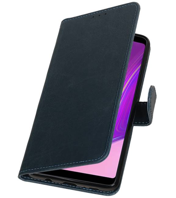 Pull Up Bookstyle voor Samsung Galaxy A9 2018 Blauw