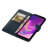 Pull Up Bookstyle voor Samsung Galaxy A9 2018 Blauw