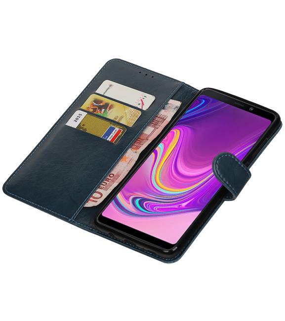 Pull Up Bookstyle voor Samsung Galaxy A9 2018 Blauw