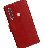 Pull Up Bookstyle voor Samsung Galaxy A9 2018 Rood