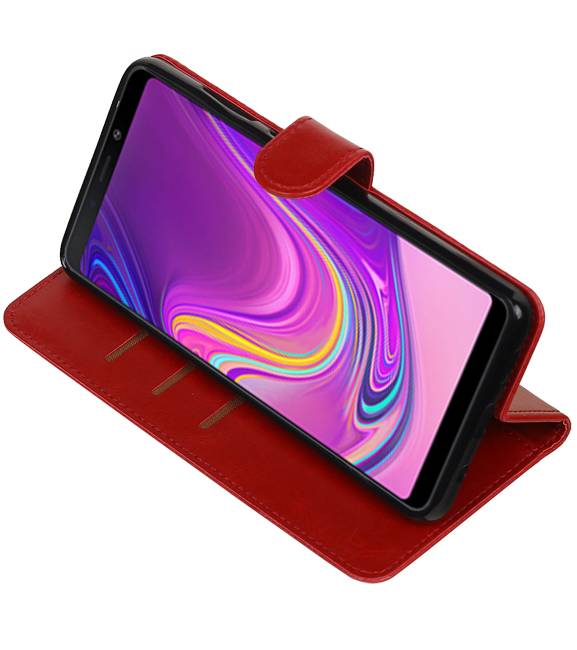 Pull Up Bookstyle voor Samsung Galaxy A9 2018 Rood