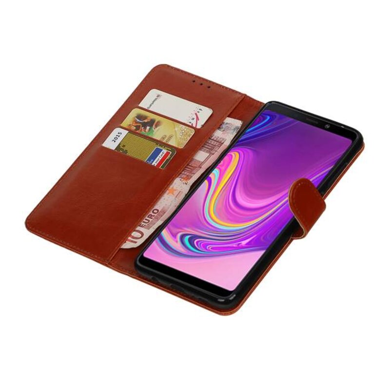 Pull Up Bookstyle for Samsung Galaxy A9 2018 Brown