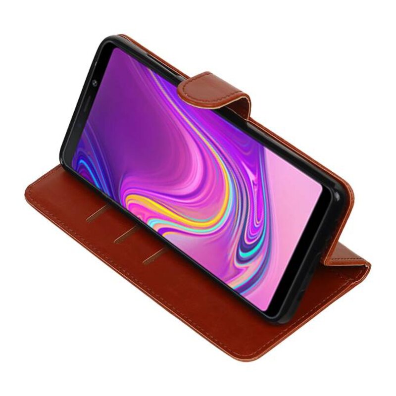 Pull Up Bookstyle for Samsung Galaxy A9 2018 Brown