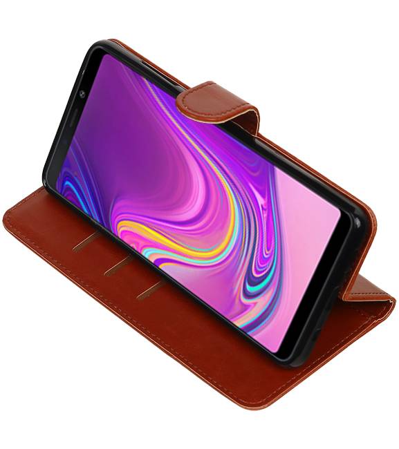 Pull Up Bookstyle voor Samsung Galaxy A9 2018 Bruin