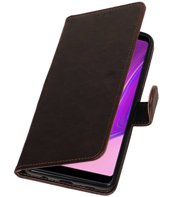 Pull Up Bookstyle voor Samsung Galaxy A9 2018 Mocca