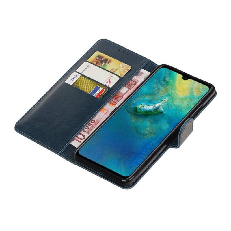 Pull Up Bookstyle pour Huawei Mate 20 Bleu