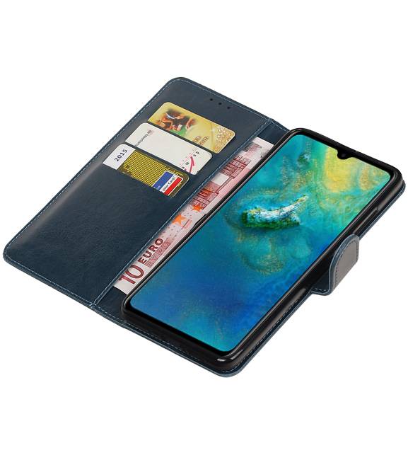 Pull Up Bookstyle voor Huawei Mate 20 Blauw