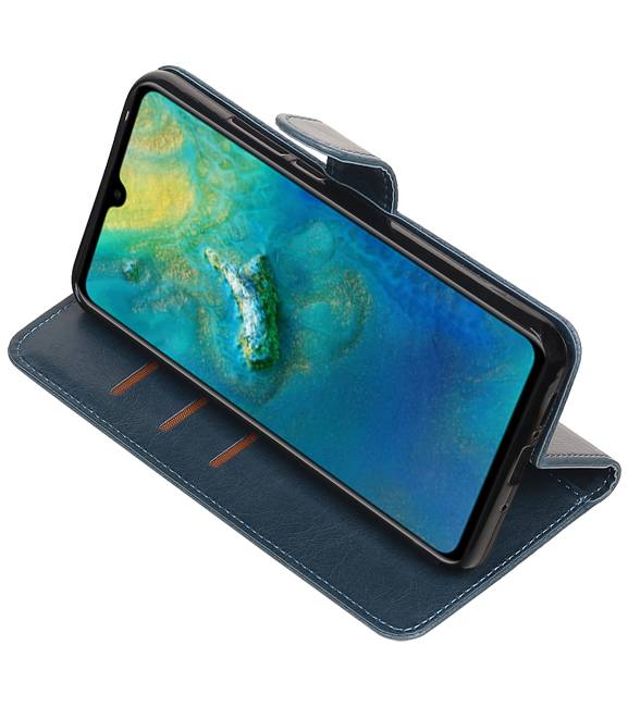 Pull Up Bookstyle voor Huawei Mate 20 Blauw