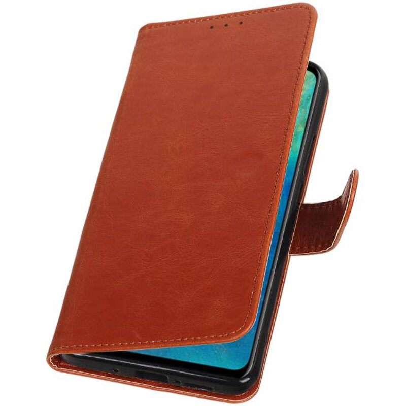 Style de livre tiré vers le haut pour Huawei Mate 20 Brown