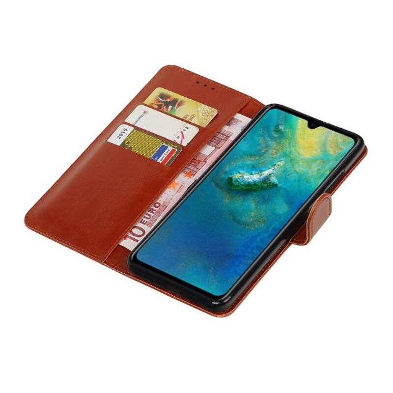 Style de livre tiré vers le haut pour Huawei Mate 20 Brown
