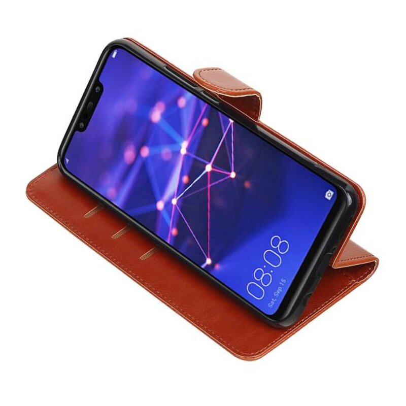 Style de livre tiré vers le haut pour Huawei Mate 20 Lite Brown