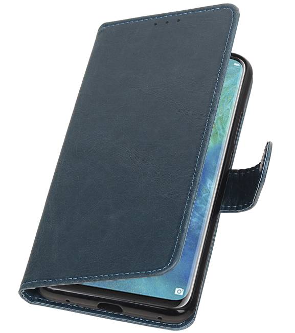 Pull Up Bookstyle voor Huawei Mate 20 Pro Blauw