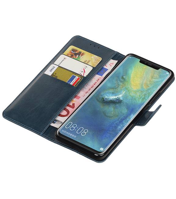 Pull Up Bookstyle voor Huawei Mate 20 Pro Blauw