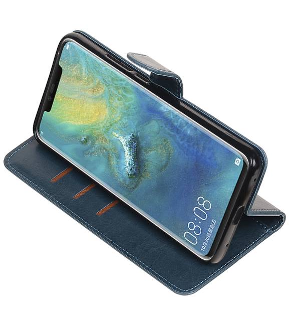 Pull Up Bookstyle voor Huawei Mate 20 Pro Blauw