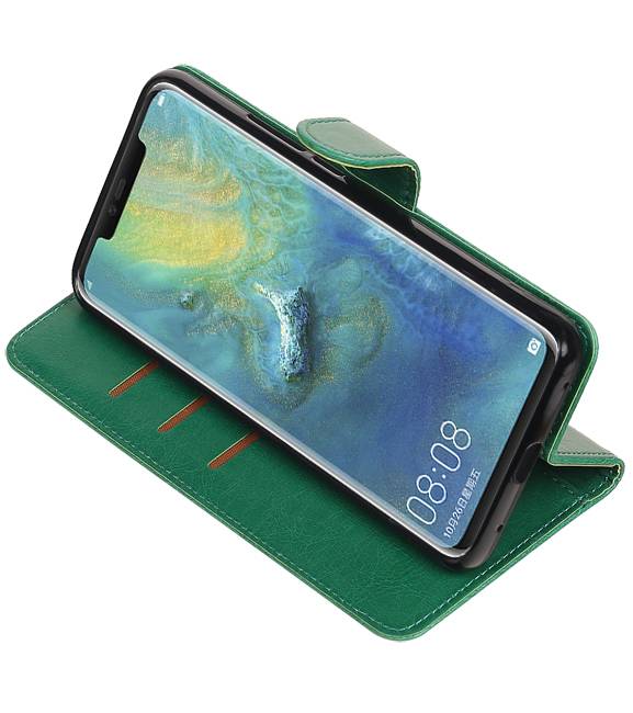 Pull Up Bookstyle voor Huawei Mate 20 Pro Groen