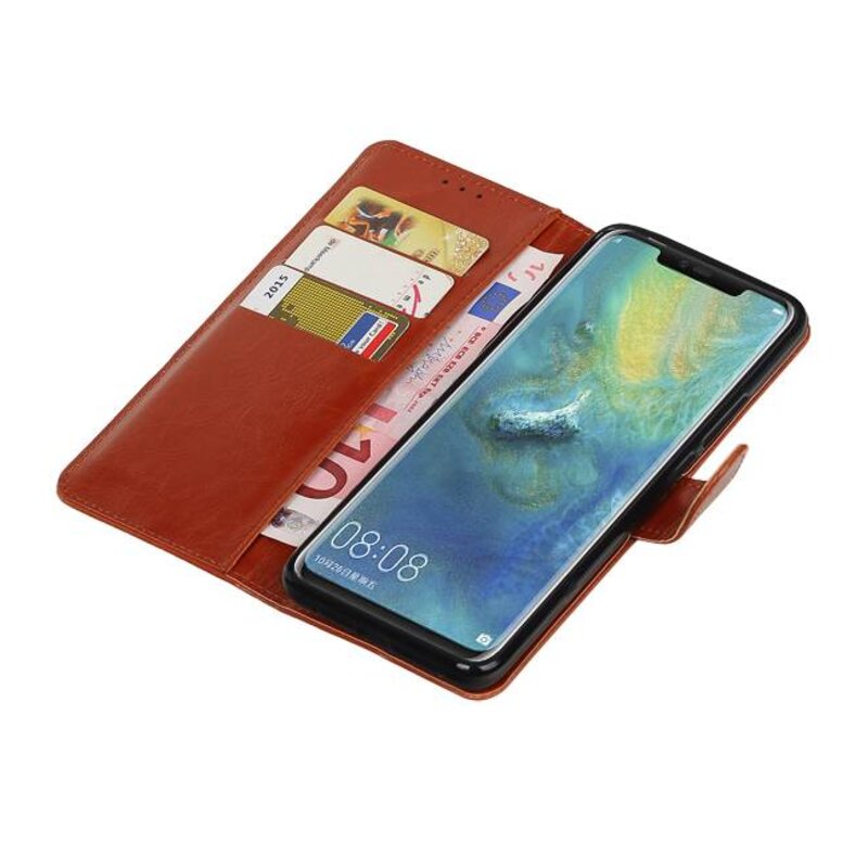 Pull Up Bookstyle for Huawei Mate 20 Pro Brown