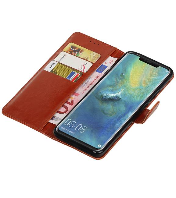Pull Up Bookstyle voor Huawei Mate 20 Pro Bruin