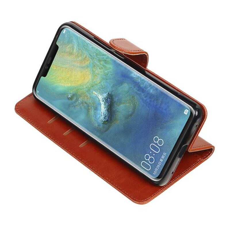 Pull Up Bookstyle for Huawei Mate 20 Pro Brown