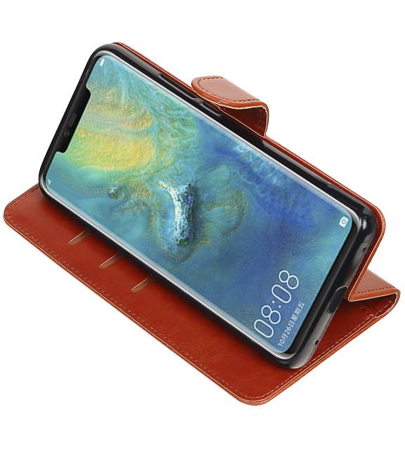 Pull Up Bookstyle für Huawei Mate 20 Pro Brown