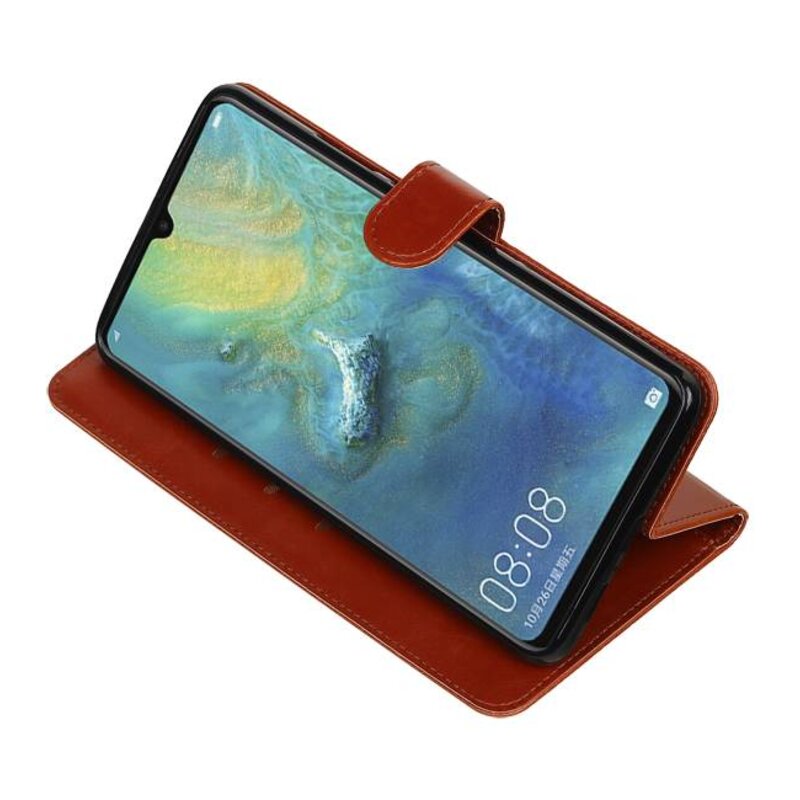 Style de livre Pull Up pour Huawei Mate 20 X Brown