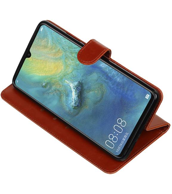 Style de livre Pull Up pour Huawei Mate 20 X Brown