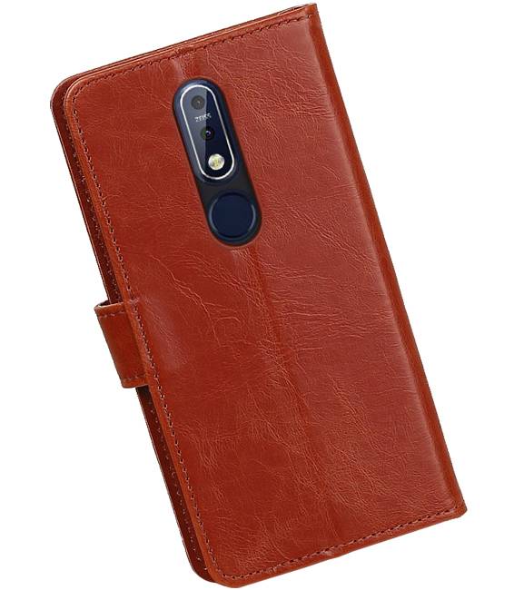Pull Up Bookstyle per Nokia 7.1 Brown