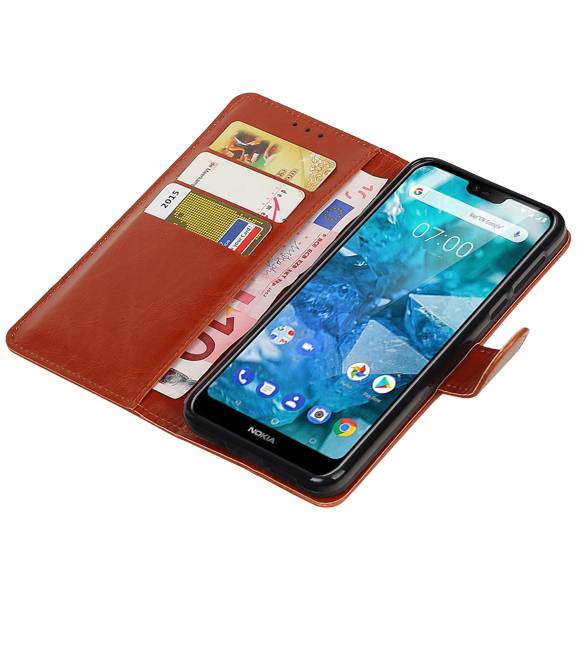 Pull Up Bookstyle for Nokia 7.1 Brown