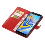 Træk op bogstil til Samsung Galaxy J6 Plus Red