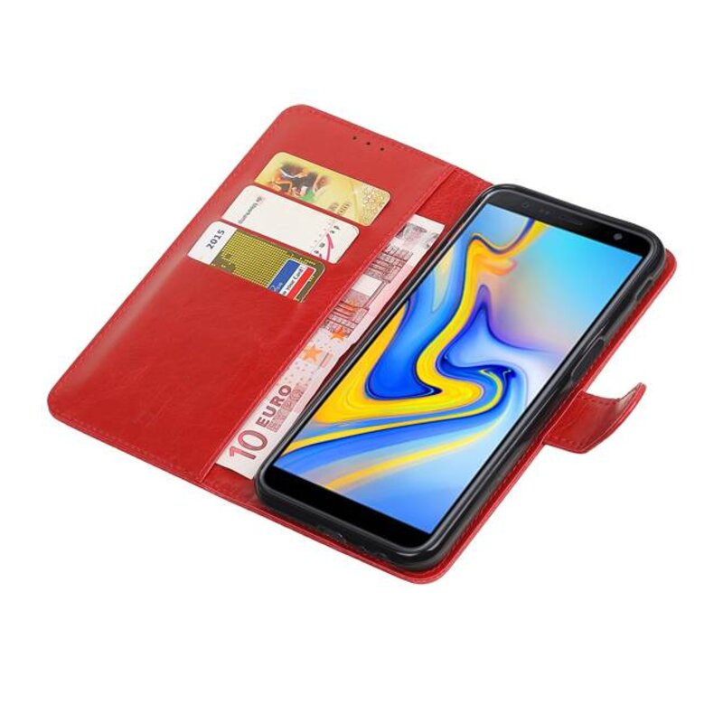 Pull Up Bookstyle per Samsung Galaxy J6 Plus Red