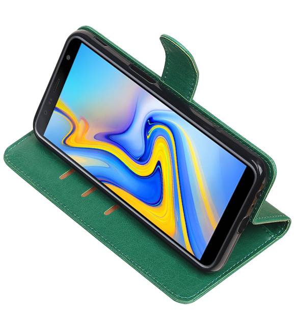 Pull Up Bookstyle für Samsung Galaxy J6 Plus Grün