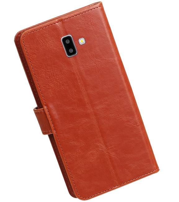 Pull Up Bookstyle for Samsung Galaxy J6 Plus Brown