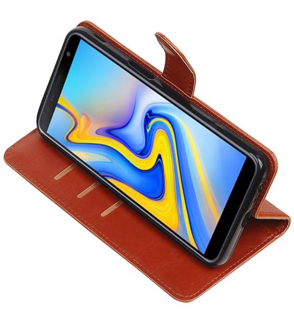 Pull Up Bookstyle for Samsung Galaxy J6 Plus Brown