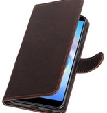 Pull Up Bookstyle voor Samsung Galaxy J6 Plus Mocca